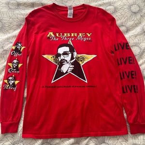 drake migos tour long sleeve red t-shirt